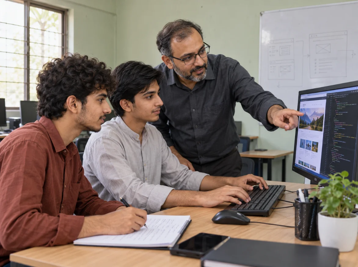 A mentor guiding a learner